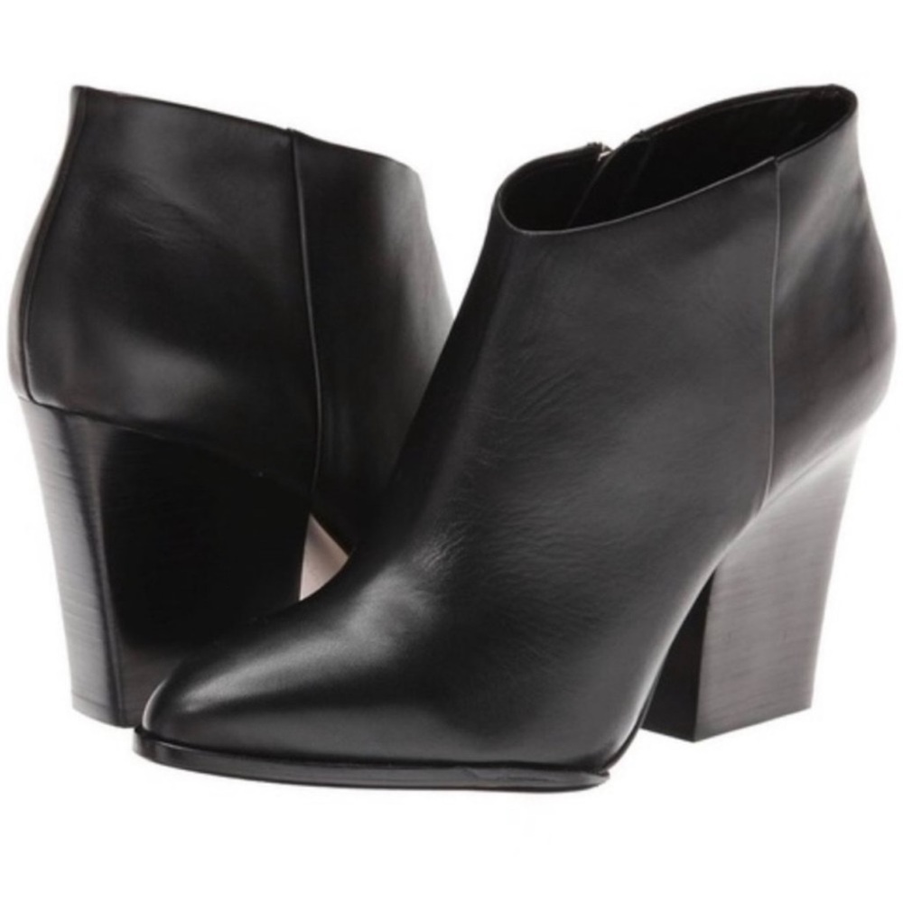 Calvin Klein Zabrina Black Leather Ankle Boots
